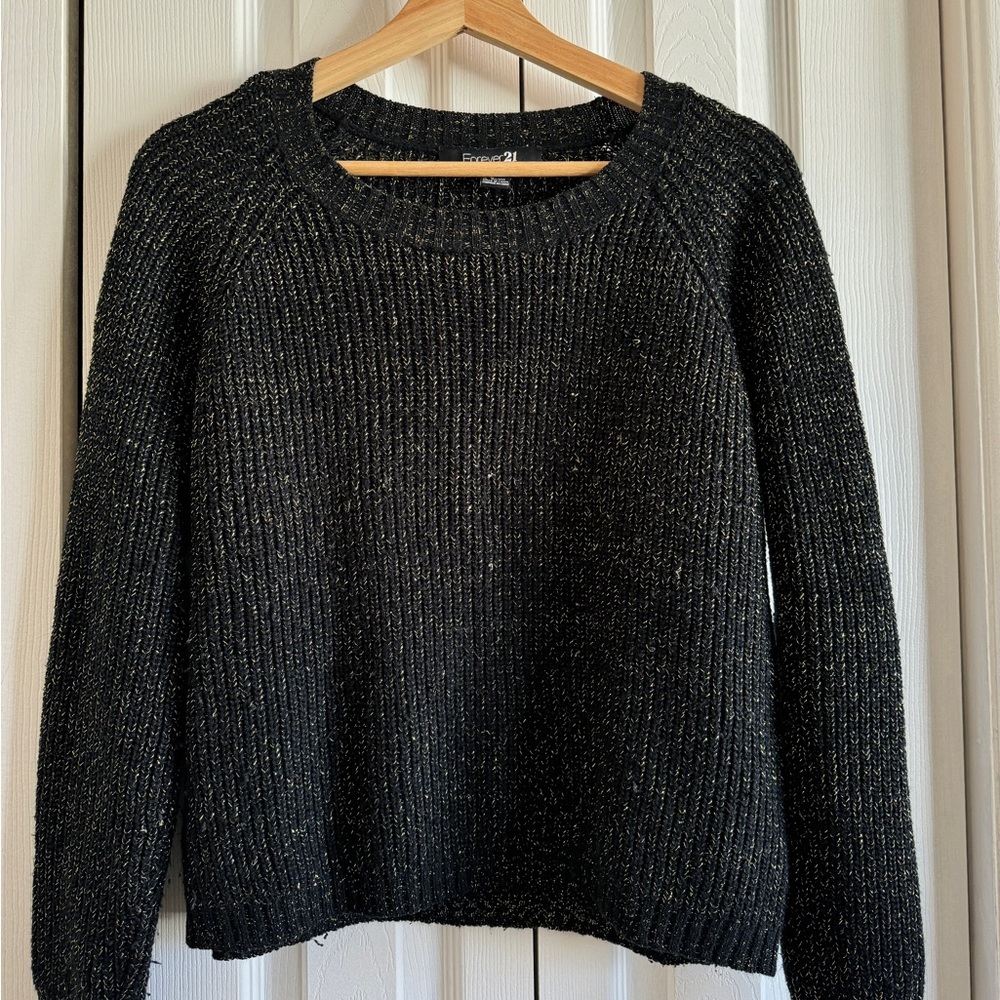 Black and gold glittery sweater from forever21